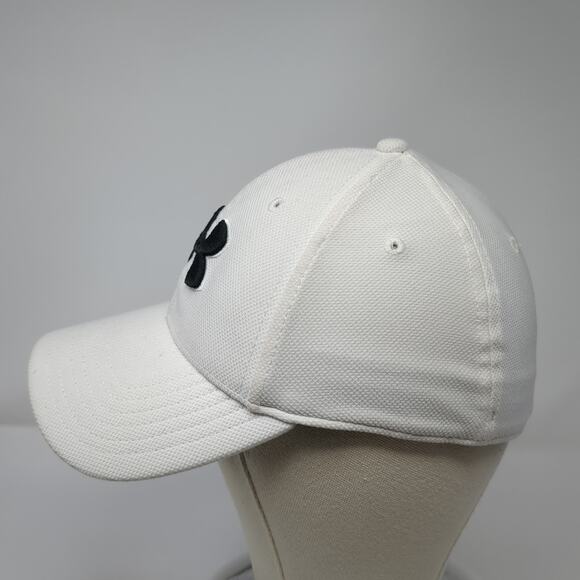 Under Armour Fitted Baseball Cap White One Size Embroidered 6 Panel - Picture 3 of 9